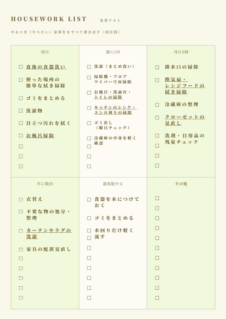 家事リスト